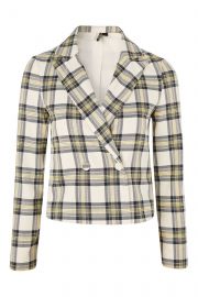 Checked Crop Jacket at Topshop